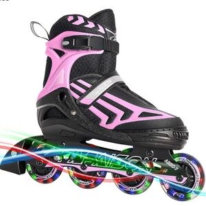 Adjustable Light-Up Inline Skates – Kids, Men & Women, Beginner